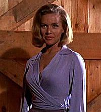 Honor Blackman as Pussy galore in Goldfinger