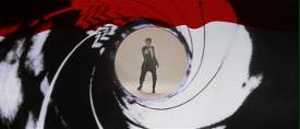 Timothy Dalton as James Bond in the Gun Barrel Sequence