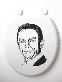 Daniel Craig hand painted toilet seat