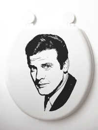 Roger Moore hand painted toilet seat